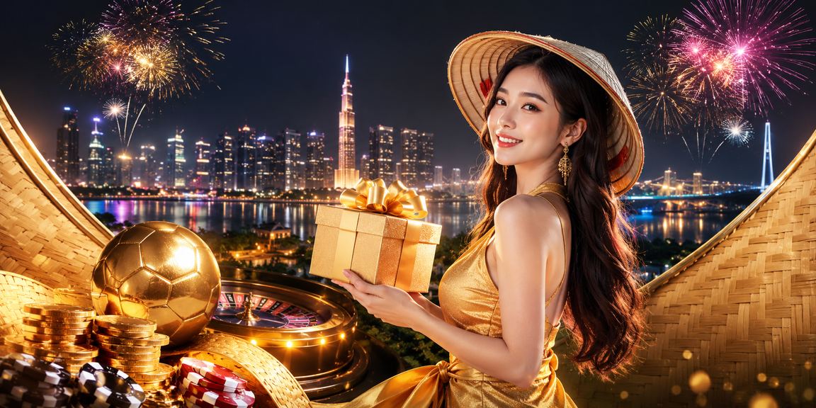 Bầu không khí giải trí trực tuyến tại TP. Hồ Chí Minh với hình ảnh nón lá đặc trưng văn hóa Việt Nam